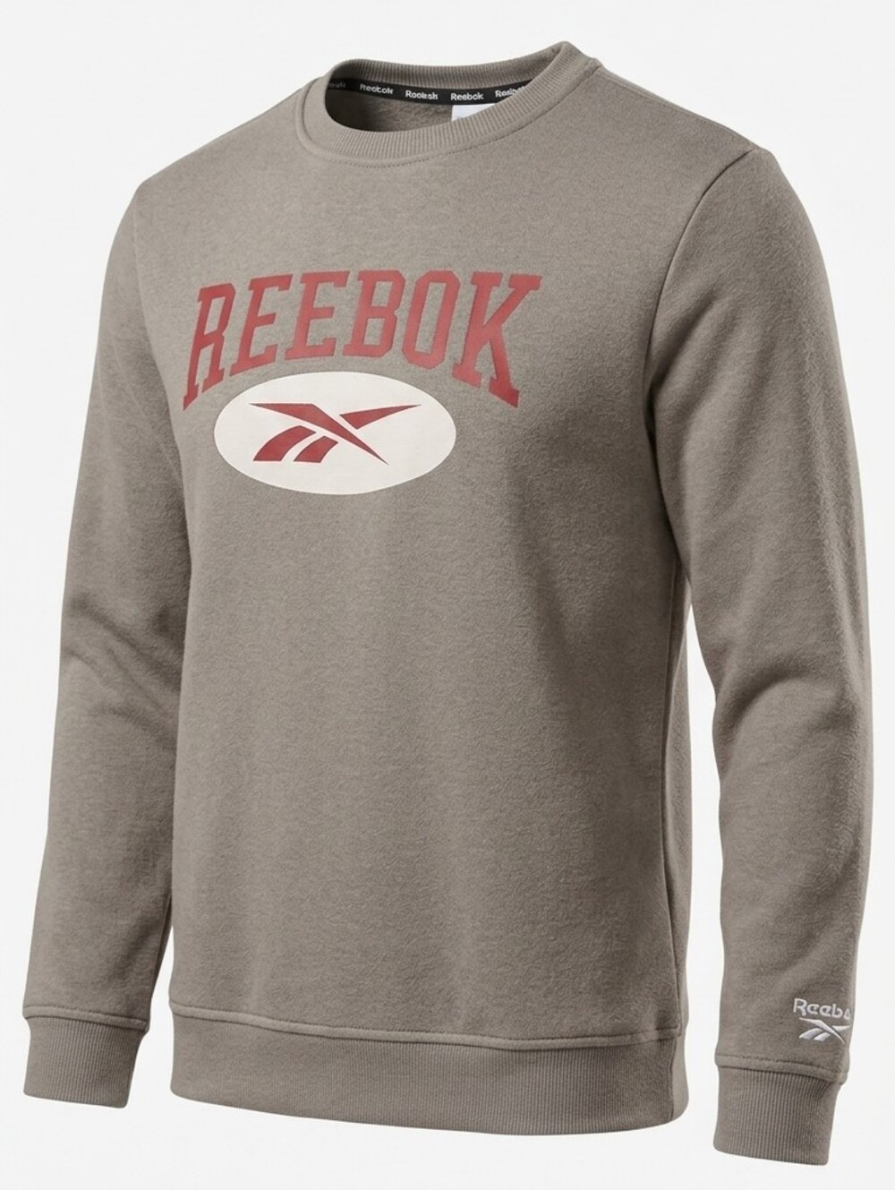 Reebok Vintage Graphic Crewneck Sweatshirt Grey Red Logo Size Large